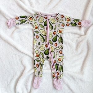 Little Sleepies Zip Up PJs newborn - Avocado print